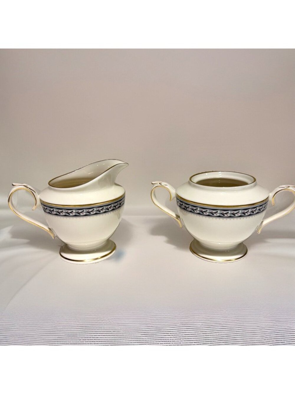 Lenox China Ambassador Collection Creamer & Sugar Set Laurenwood Place No Lid